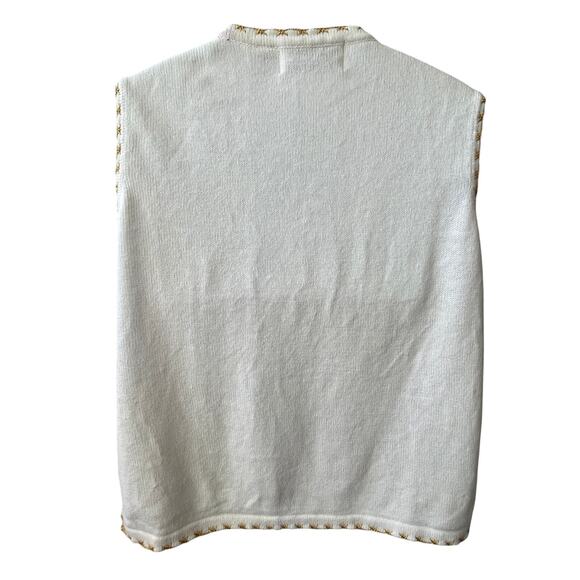 VINTAGE 90s Sarah Bentley Christmas Cardinal Ugly Christmas Sweater Vest Size L - Picture 4 of 5